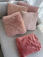 Set van 4 sierkussens met bijhorende plaid, Ophalen, Vierkant