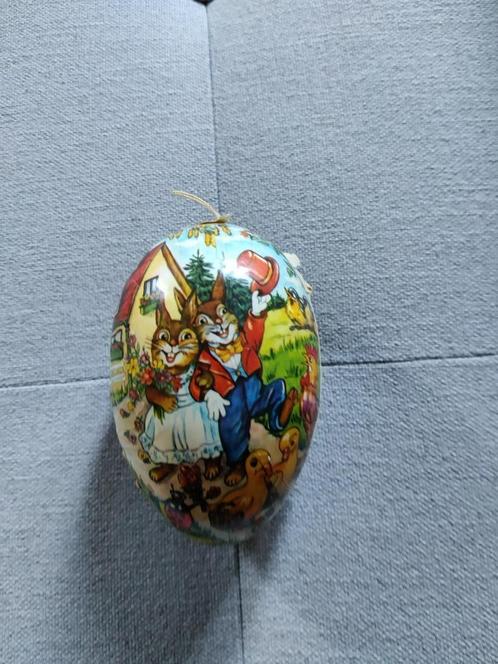 Vintage kartonnen paasei, Diversen, Pasen, Gebruikt, Ophalen of Verzenden