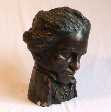 Buste de Beethoven en plâtre imitation bronze