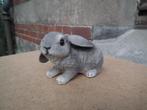 Decoratie: grijs ramkonijn. Hoogte 8 cm/lengte 14 cm, Verzenden, Gebruikt