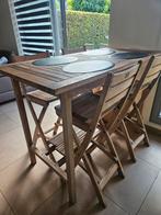 Bartafel met 4 barstoelen, Ophalen, 4 zitplaatsen, Gebruikt, Teakhout