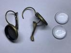 12 sets Cabochon oorhaakjes met glaasje oudgoud kleur, Ophalen of Verzenden, Nieuw, Overige typen