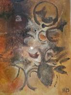 Mogens Balle  Cobra Groep  Olieverf op Papier  Ingelijst, Antiek en Kunst, Ophalen