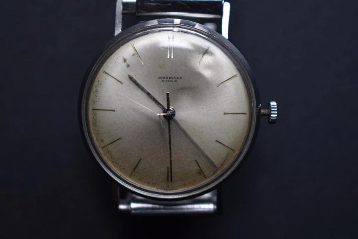 Grauwiler Bale 17 Jewels WATCH SWISS MADE VINTAGE - Retro, Bijoux, Sacs & Beauté, Montres | Anciennes | Antiquités, Enlèvement ou Envoi