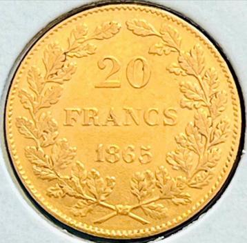 Munt 20 frank voor Leopold I 1865 beschikbaar voor biedingen