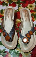 Inblu : nieuw teenslippers slippers zilver bruin goud , 38, Kleding | Dames, Schoenen, Nieuw, Inblu, Slippers, Ophalen of Verzenden