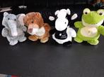 4 mooie dieren handpoppen " best friends " 5€/st  15€/lot, Ophalen of Verzenden, Gebruikt, Kikker