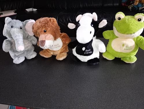 4 mooie dieren handpoppen " best friends " 5€/st  15€/lot, Kinderen en Baby's, Speelgoed | Knuffels en Pluche, Gebruikt, Kikker