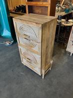 Coffre unique en bois Ibiza/Boho avec sangles, nouveau, 25 à 50 cm, Enlèvement ou Envoi, Ibiza/Boho/Botanisch, 50 à 100 cm