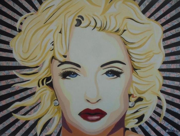 popart Madonna olieschilderij, Antiek en Kunst, Kunst | Schilderijen | Modern, Ophalen of Verzenden