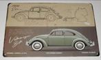VOLKSWAGEN - VW : Metalen Bord Classic Volkswagen Kever, Verzamelen, Nieuw, Auto's, Verzenden