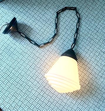 Philips Phililite art deco hanglamp in vintage opaline  beschikbaar voor biedingen
