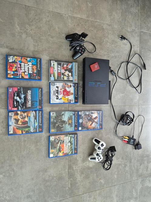 PS2 console + controllers + games, Games en Spelcomputers, Spelcomputers | Sony PlayStation 2, Gebruikt, Ophalen