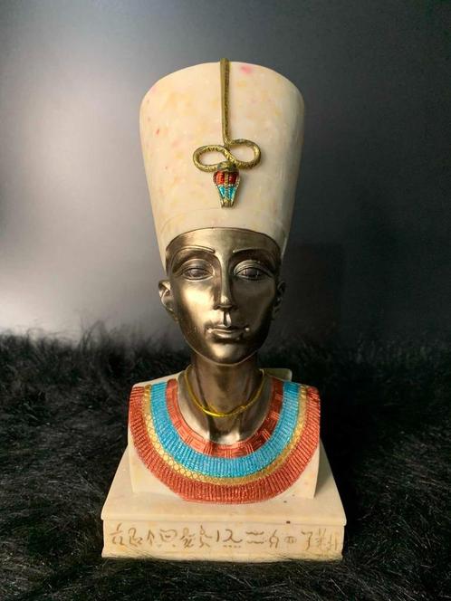 Vintage Cleopatra Nefertiti De moeder van Toetanchamon, Antiquités & Art, Antiquités | Bronze & Cuivre, Enlèvement ou Envoi