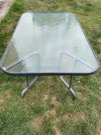 table de jardin en verre et fer, Jardin & Terrasse, Tables de jardin, Enlèvement, Utilisé, Rectangulaire, Métal