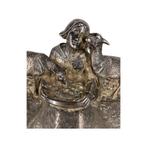 Bronze Argenté Signé Ganuchaud Paul (1881) Femme et Chèvres, Bronze, Enlèvement