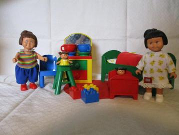(👉ﾟヮﾟ)👉Vintage DUPLO Doll's slaapkamer met Lisa & Marie  beschikbaar voor biedingen