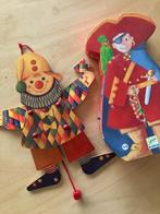 Puzzel (niet nieuw) en een houten clown (nieuw) in één set, Ophalen of Verzenden, Zo goed als nieuw, Duw- of Trekspeelgoed