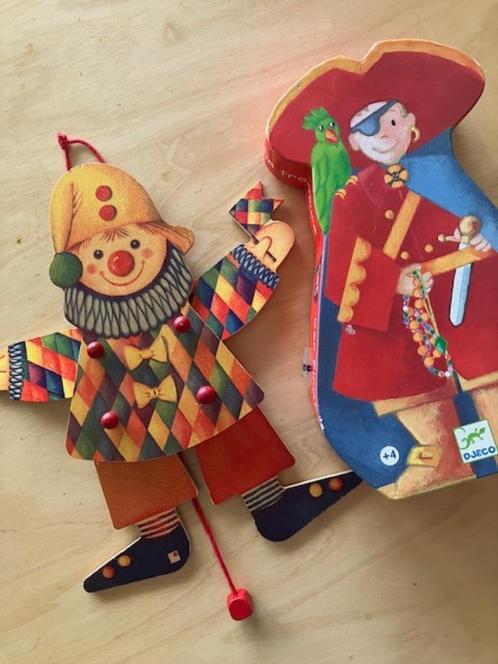Puzzel (niet nieuw) en een houten clown (nieuw) in één set, Kinderen en Baby's, Speelgoed | Houten speelgoed, Zo goed als nieuw