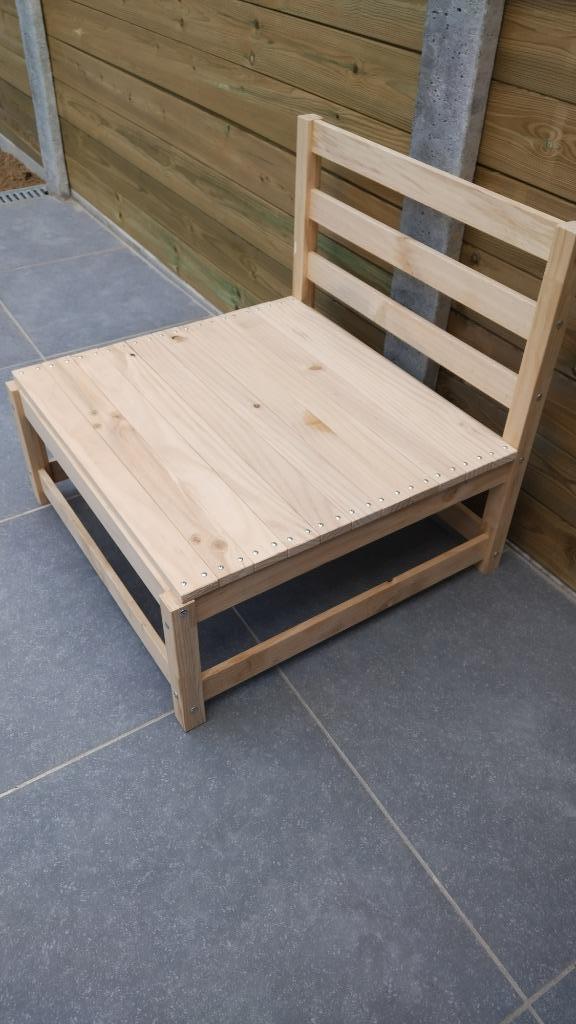 Loungebank in hout, Tuin en Terras, Tuinbanken, Hout, Ophalen