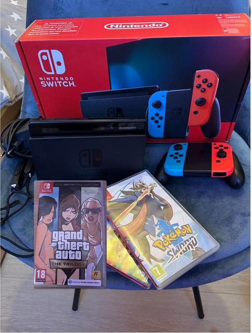Nintendo Switch met Games (inclusief accessoires), Games en Spelcomputers, Spelcomputers | Nintendo Switch, Zo goed als nieuw