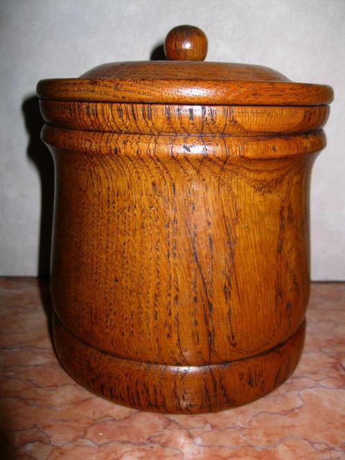 Vintage houten tabakspot 16cm, Antiquités & Art, Curiosités & Brocante, Enlèvement
