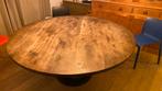 Ronde eiken tafel, eik, design Arnaud de Vinck, Brussel, Huis en Inrichting, Tafels | Eettafels, Ophalen, Design, 150 tot 200 cm