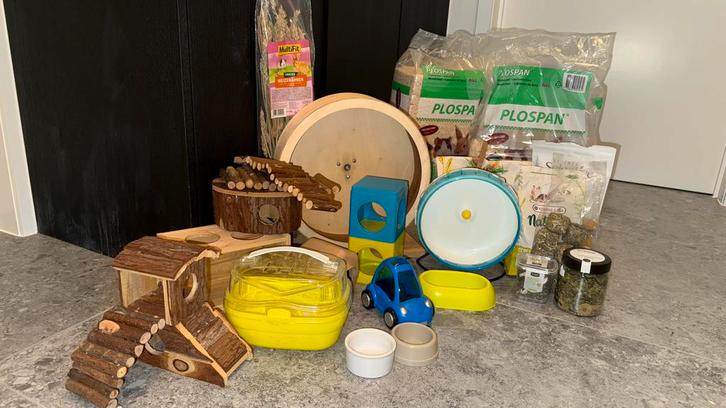 Hamsterspullen + hok, Dieren en Toebehoren, Knaagdieren en Konijnen | Toebehoren, Gebruikt, Verzorging, Ophalen