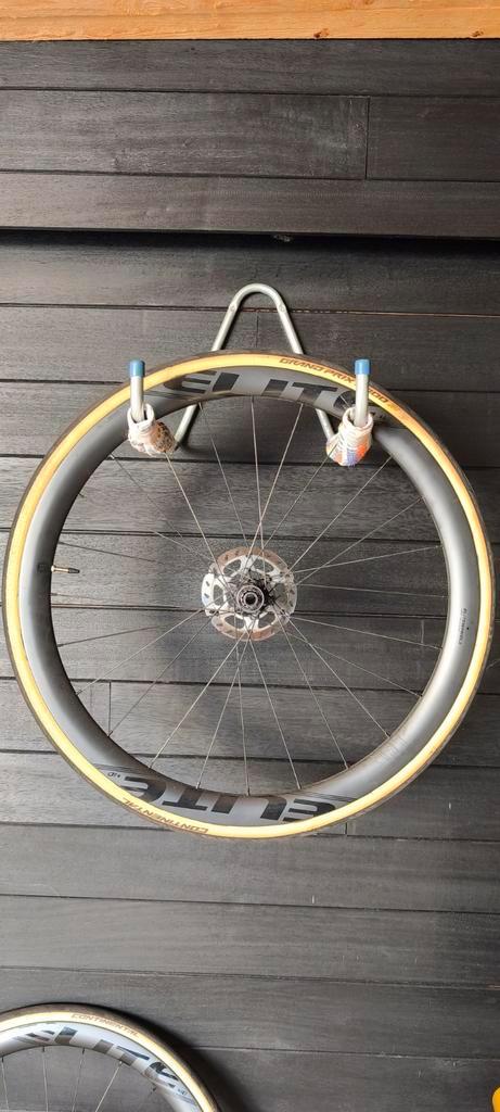 Elite carbon wielen met schijfremmen en banden, Fietsen en Brommers, Fietsonderdelen, Gebruikt, Racefiets, Wiel, Ophalen of Verzenden