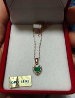 18 karaat Rosé goud - Halsketting Smaragd, Ophalen of Verzenden, Nieuw, Goud, Goud