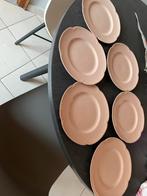 Zes fijne roze dessert bordjes, Ophalen of Verzenden, Zo goed als nieuw