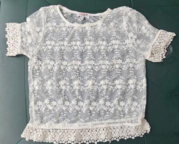 Bloesje ecru met kant xs met esprit, zara, lauren, kors beschikbaar voor biedingen