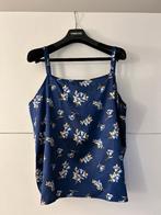 Movitex donkerblauwe top met bloemen, Sans manches, Taille 46/48 (XL) ou plus grande, Enlèvement ou Envoi, Comme neuf