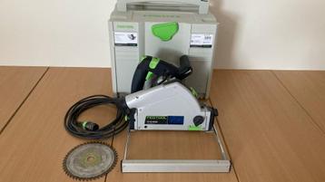 FESTOOL INVALZAAG TS 55 PERFECT STAAT INCL 2 BLADEN GELEIDER beschikbaar voor biedingen