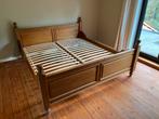 Prachtig tweepersoonsbed te koop, Huis en Inrichting, Ophalen, Bruin, Tweepersoons, Zo goed als nieuw