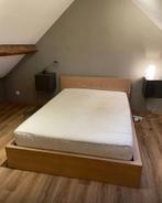 Lit IKEA MALM + matelas + sommiers, 140 cm, Brun, Enlèvement, Utilisé