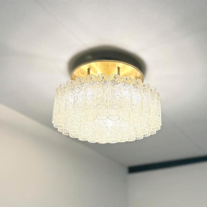 Lustre de plafond en verre de Murano, Doria Leuchten, Maison & Meubles, Lampes | Lustres, Utilisé, Verre, Métal, Enlèvement ou Envoi