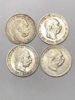 Munten zilver Austria-Hungary 1 korona Franz Joseph 4 stuks, Ophalen of Verzenden, Overige landen, Setje, Zilver