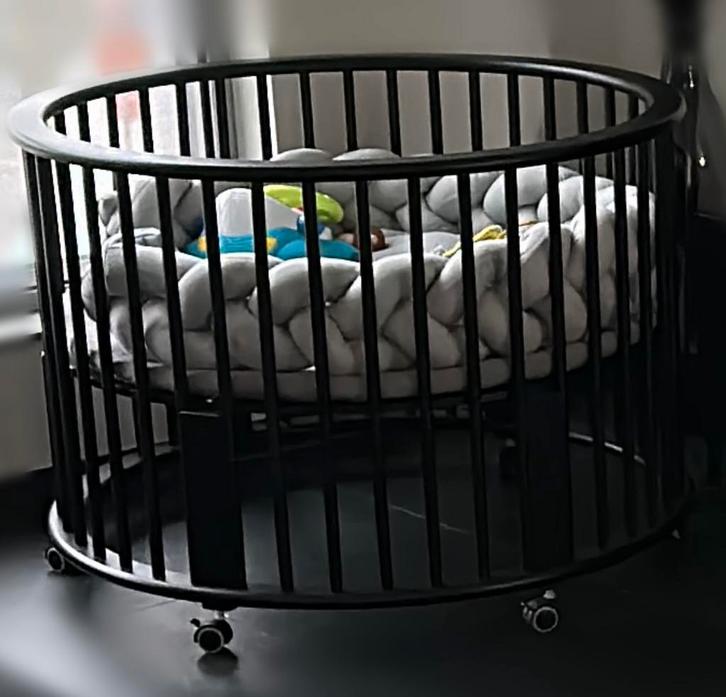 Bopita rondo box - zwart, Kinderen en Baby's, Babyparken, Zo goed als nieuw, Rond, Wieltjes, Ophalen of Verzenden