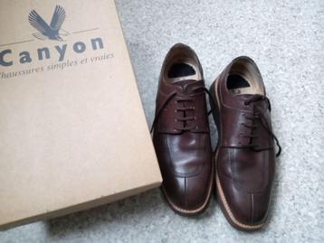 bruine lederen herenschoenen, canyon beschikbaar voor biedingen
