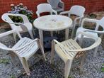 Tuinstoelen. Tuintafeltje. + voet parasol  Gratis, Ophalen, Gebruikt