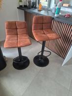 Barkrukken cognac kleur, Huis en Inrichting, Ophalen, 60 tot 90 cm, Leer, Zo goed als nieuw