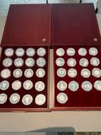 Verzilverde herdenkings penningen 40mm, Ophalen, Setje, Zilver