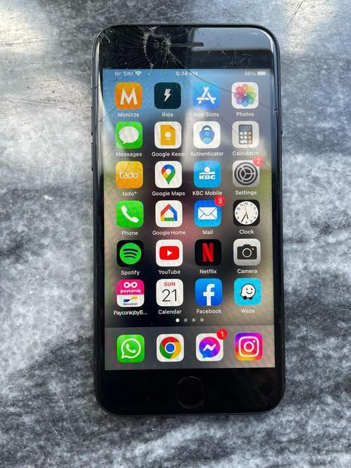 iPhone SE 2020 128 Go, Télécoms, Téléphonie mobile | Apple iPhone, Utilisé, 128 GB, Sans abonnement, iPhone SE (2020), Noir, Enlèvement
