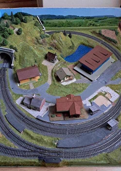 Draagbaar treintafeltje gelijkstroom DC H0 95x85 cm, Hobby en Vrije tijd, Modeltreinen | H0, Gebruikt, Natuur, Gelijkstroom, Overige merken