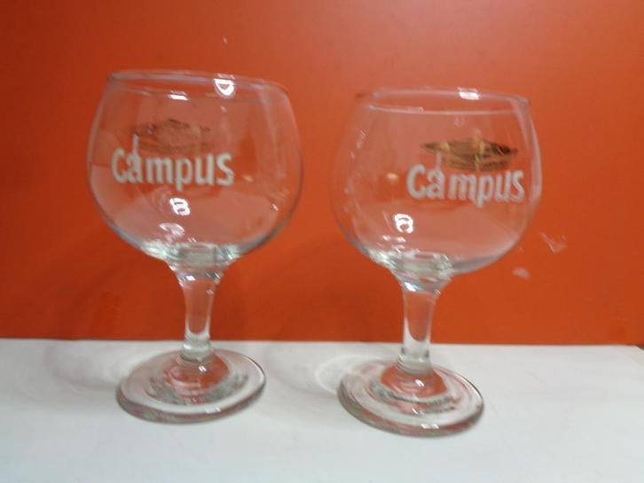 2 bierglazen Campus, Verzamelen, Biermerken, Ophalen