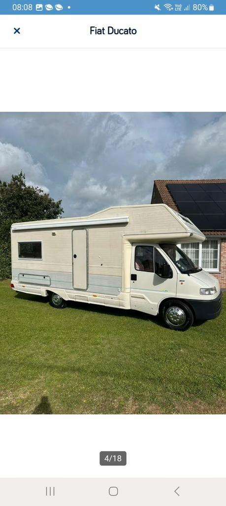 Fiat ducato maxi 2.5 tdi perfecte staat, Caravans en Kamperen, Mobilhomes, Particulier, Douche, Luifel, Ophalen