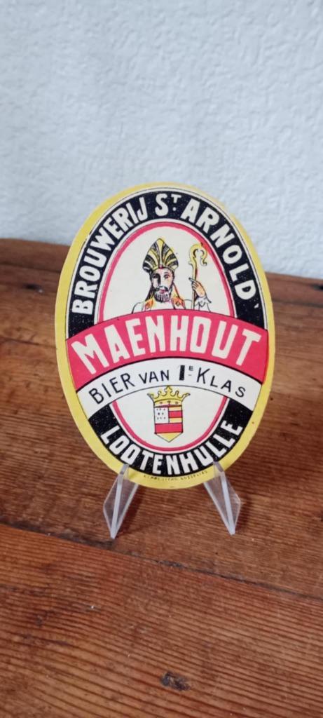 Brouwerij oud bierlabel Maenhout, Verzamelen, Biermerken, Zo goed als nieuw, Overige typen, Overige merken, Verzenden