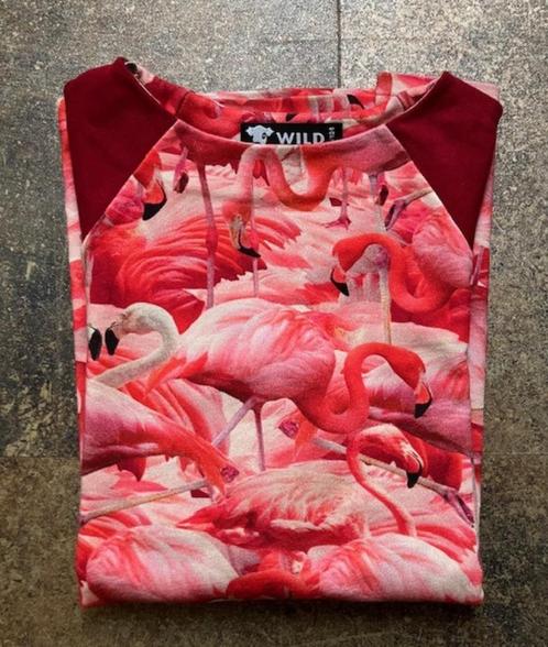 WILD rode jurk met flamingo's (maat 98/104), Kinderen en Baby's, Kinderkleding | Maat 104, Zo goed als nieuw, Meisje, Jurk of Rok