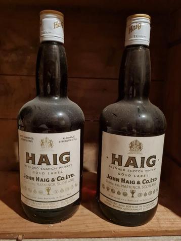 2 x Haig GOLD LABEL whisky 750 ml JAREN 1970 beschikbaar voor biedingen